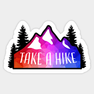 Geometric Colorful Mountain Take a Hike Sticker